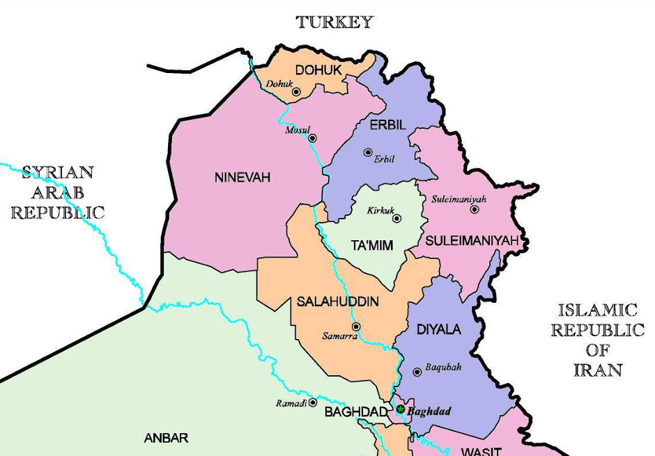Map of northern Iraq